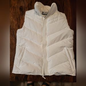 COLUMBIA WOMEN'S SZ L WHITE PUFFER VEST EXCELLENT CONDITION